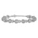 Rhodium Over Sterling Silver Fancy Cubic Zirconia with 1-inch Extension Bracelet