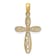 14k Yellow Gold and Rhodium Over 14k Yellow Gold Textured Filigree and
Milgrain Cross Pendant