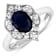 1.5ctw Blue Sapphire and Diamond 14K White Gold Halo Ring