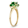 Square Cushion Emerald Simulant 3-Stone 10K Yellow Gold Ring 1.80ctw