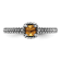 Sterling Silver Stackable Expressions Checker-cut Citrine Antiqued Ring 0.21ctw