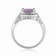 Square Cushion Amethyst Sterling Silver Solitaire with Beaded Halo Ring, 2.00ct
