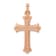 14k Rose Gold Brushed and Polished Budded Cross Pendant