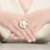Pear Shape Freshwater Pearl Floral Ring In 14K Gold Over Sterling Silver