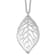Sterling Silver Rhodium-plated Satin Cut-out Leaf Necklace