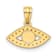 14k Yellow Gold Diamond-Cut Black and Blue Enameled Eye Pendant
