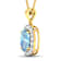 3.0ctw 14K Yellow Gold Cushion Aquamarine and White Diamond Pendant with
18 inch Cable Chain