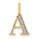14K Yellow Gold Diamond Letter A Initial Pendant