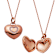 White Cubic Zirconia 14k Rose Gold Over Brass Heart Locket Pendant With
Chain 0.17ctw