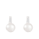 10.5-11mm White Cultured Freshwater Pearl Rhodium Over Sterling Silver Earrings