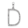 Rhodium Over 14K White Gold Diamond Letter D Initial Pendant