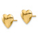 14k Yellow Gold Polished Puffed Heart Stud Earrings