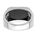 Rhodium Over 14k White Gold Polished Satin Onyx and Diamond DAD Men's Ring