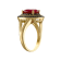 Red Mahaleo® Ruby 14K Yellow Gold Over Sterling Silver Ring 3.87ctw