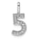 Rhodium Over 14k White Gold Diamond Number 5 Pendant