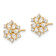 14k Yellow Gold Polished Cubic Zirconia 8.8mm Snowflake Stud Earrings