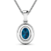 1.10ctw 14K White Gold Blue London Blue Topaz and White Diamond Pendant
with 18 inch Cable Chain