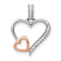 14K Two-tone Gold  Diamond Double Heart Pendant