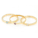 Stackable Ring Set With Topaz, Amethyst And CZ In 18K Gold Over Sterling Silver