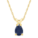 7x5mm Pear Shape Sapphire 14k Yellow Gold Pendant With Chain