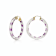 14K Yellow Gold Over Sterling Silver Painted Hoops in Purple Stripe