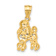 14k Yellow Gold Brushed and Diamond-Cut Poodle Pendant