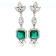 6.25 Ctw Emerald and 3.85 Ctw White Diamond Earring in 18K WG