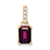 10k Yellow Gold 1 ctw Rhodolite Garnet and Accent Diamond Pendant