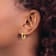 14k Yellow Gold Satin and Diamond-cut 5/8" Round Hoop Earrings