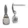 Sterling Silver Antiqued with 14K Accent Diamond Dangle Post Earrings