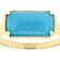 Kingman Turquoise Cushion Ring In 18K Gold Over Sterling Silver