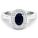 1.06ctw Blue Sapphire and Diamond 14K White Gold Halo Ring