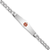 Rhodium Over 14k White Gold Medical Soft Diamond Shape Red Enamel Curb
Link ID Bracelet