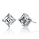 Square CZ Stud Earrings In Sterling Silver
