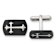 Stainless Steel Brushed and Polished Black Ion Plated Cross Cuff Links