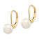 14K Yellow Gold 7-8mm White Round Saltwater Akoya Cultured Pearl
Leverback Earrings