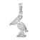 Rhodium Over Sterling Silver Polished 3D Pelican Pendant