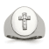 White Cubic Zirconia Stainless Steel Polished with Sterling Silver Cross
Men's Signet Ring