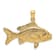 14k Yellow Gold 3D Textured Red Snapper Fish Charm