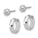Rhodium Over 14K White Gold Polished 4mm Ball Stud and 3/8"
Diamond-Cut Hinged Hoop Earring Set