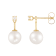 White Cultured Freshwater Pearl 14k Yellow Gold Earrings 8-8.5mm
