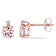 Moranite and Diamond 10K Pink Gold Earrings 0.98ctw
