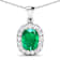 2.50ctw 14K White Gold Zambian Emerald and White Diamond Pendant with 18
inch Cable Chain