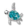 Rhodium Over Sterling Silver Polished Crystal Turtle Chain Slide Pendant