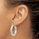 Rhodium Over 14k White Gold Polished 1 3/16" Tube Hoop Earrings