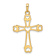 14K Two-tone Gold  Diamond-Cut Cross with Hearts Pendant