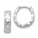 Rhodium Over 14k White Gold 9/16" Diamond-Cut Patterned Hinged Hoop Earrings