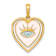 14K Two-tone Gold Polished Multi Color Enamel Eye In Heart Charm