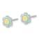 Rhodium Over Sterling Silver Enamel Flower Children's Post Earrings