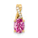 10k Yellow Gold 0.725 cttw Oval Lab Created Pink Sapphire October
Birthstone and Diamond Pendant